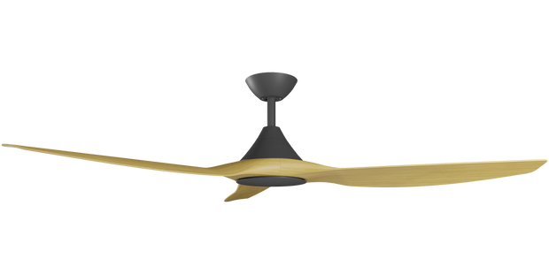 CloudFan 60 Inch WiFi DC Ceiling Fan Black and Bamboo