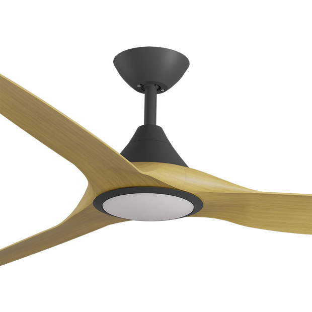 CloudFan 60 Inch WiFi DC LED Ceiling Fan 20W CCT LED Black and Bamboo