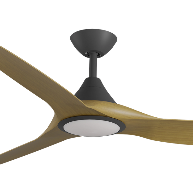 Cloudfan 60 Inch WiFi DC Ceiling Fan with 20W CCT LED Black with Teak Blades