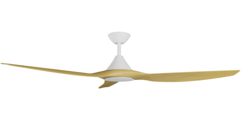 CloudFan 60 Inch WiFi DC Ceiling Fan White and Bamboo