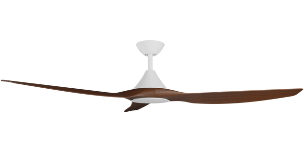 Cloudfan 60 Inch WiFi DC Ceiling Fan White with Koa Blades