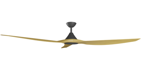 Cloudfan 72 Inch WiFi DC Ceiling Fan Black with Bamboo Blades