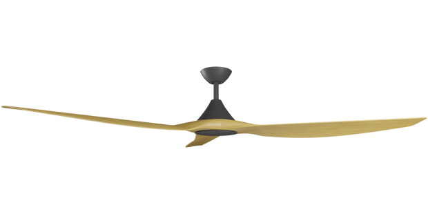Cloudfan 72 Inch WiFi DC Ceiling Fan Black with Bamboo Blades