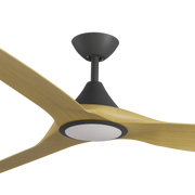 Cloudfan 72 Inch WiFi DC Ceiling Fan with 20W CCT LED Black with Bamboo Blades