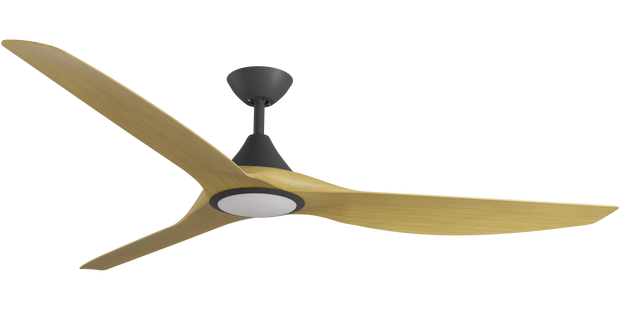 Cloudfan 72 Inch WiFi DC Ceiling Fan with 20W CCT LED Black with Bamboo Blades