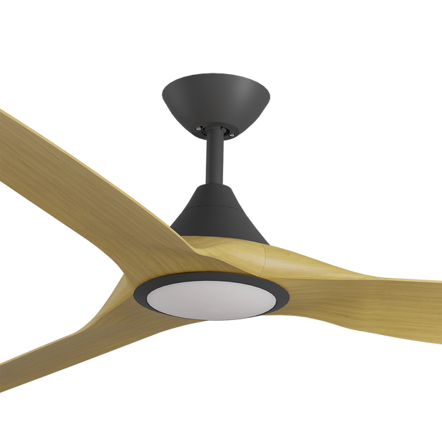 Cloudfan 72 Inch WiFi DC Ceiling Fan with 20W CCT LED Black with Bamboo Blades