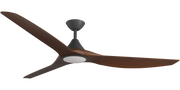 Cloudfan 72 Inch WiFi DC Ceiling Fan with 20W CCT LED Black with Koa Blades