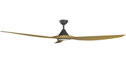 Cloudfan 72 Inch WiFi DC Ceiling Fan with 20W CCT LED Black with Teak Blades - NEW