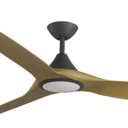 Cloudfan 72 Inch WiFi DC Ceiling Fan with 20W CCT LED Black with Teak Blades - NEW