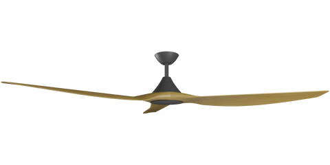Cloudfan 72 Inch WiFi DC Ceiling Fan Black with Teak Blades