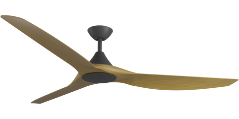 Cloudfan 72 Inch WiFi DC Ceiling Fan Black with Teak Blades