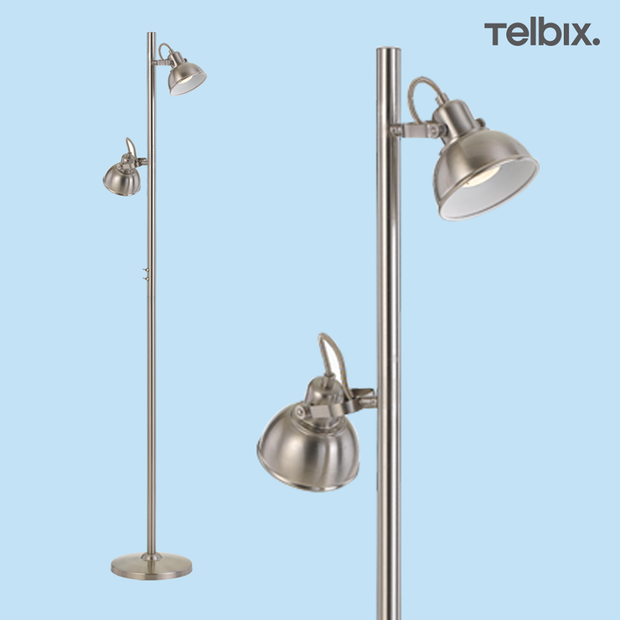 CARSON Twin Nickel GU10 Floor Lamp
