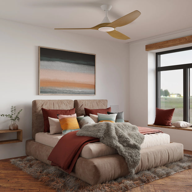 CloudFan 52 Inch WiFi DC LED Ceiling Fan with 20W CCT LED White and Teak