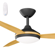 Condor 48 DC Ceiling Fan Black with Bamboo Blades and LED Light