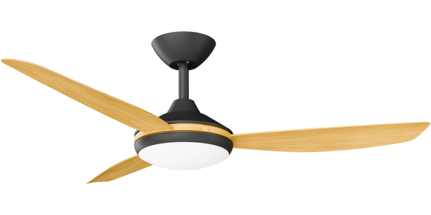 Condor 48 DC Ceiling Fan Black with Bamboo Blades and LED Light