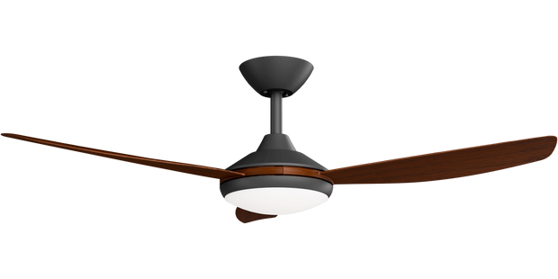 Condor 48 DC Ceiling Fan Black with Koa Blades and LED Light