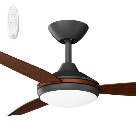 Condor 48 DC Ceiling Fan Black with Koa Blades and LED Light