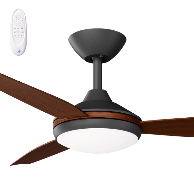 Condor 48 DC Ceiling Fan Black with Koa Blades and LED Light