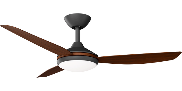 Condor 48 DC Ceiling Fan Black with Koa Blades and LED Light