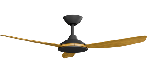 Condor 48 DC Ceiling Fan Black with Teak Blades