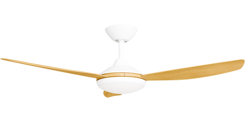 Condor 48 DC Ceiling Fan White with Bamboo Blades and LED Light