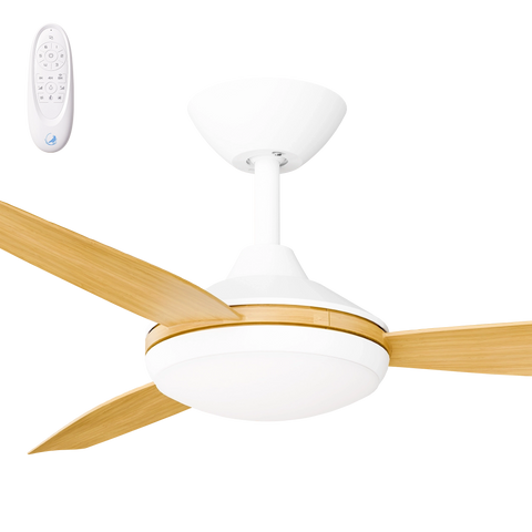 Condor 48 DC Ceiling Fan White with Bamboo Blades and LED Light