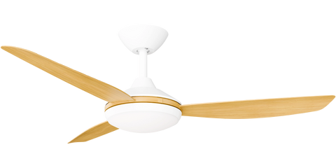 Condor 48 DC Ceiling Fan White with Bamboo Blades and LED Light