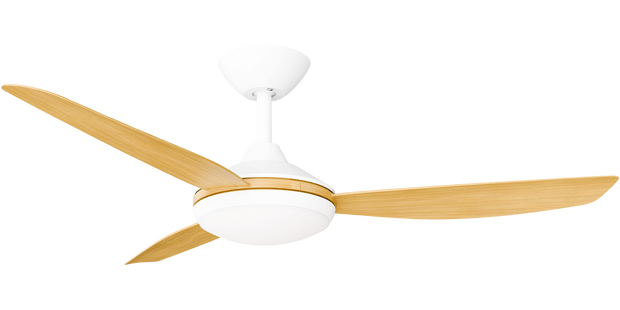 Condor 48 DC Ceiling Fan White with Bamboo Blades and LED Light