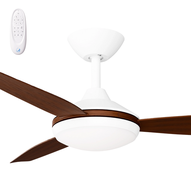 Condor 48 DC Ceiling Fan White with Koa Blades and LED Light