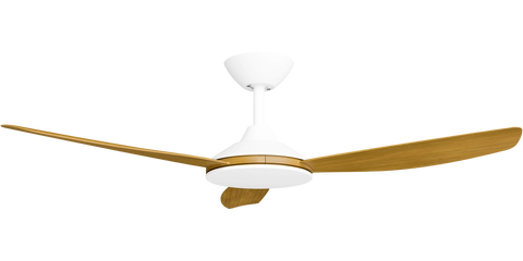 Condor 48 DC Ceiling Fan White with Teak Blades