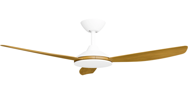 Condor 48 DC Ceiling Fan White with Teak Blades