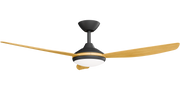 Condor 52 DC Ceiling Fan Black with Bamboo Blades and LED Light