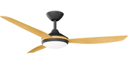 Condor 52 DC Ceiling Fan Black with Bamboo Blades and LED Light