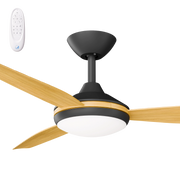 Condor 52 DC Ceiling Fan Black with Bamboo Blades and LED Light