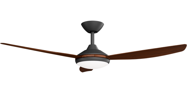 Condor 52 DC Ceiling Fan Black with Koa Blades and LED Light