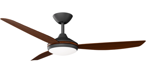 Condor 52 DC Ceiling Fan Black with Koa Blades and LED Light