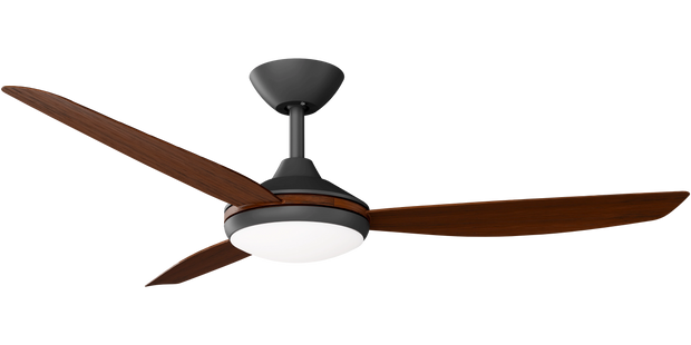 Condor 52 DC Ceiling Fan Black with Koa Blades and LED Light