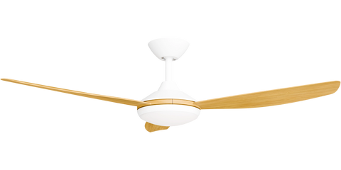 Condor 52 DC Ceiling Fan White with Bamboo Blades and LED Light