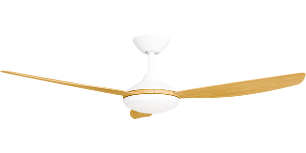 Condor 52 DC Ceiling Fan White with Bamboo Blades and LED Light