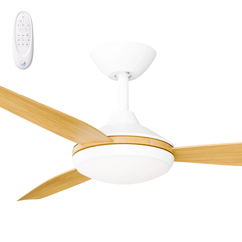 Condor 52 DC Ceiling Fan White with Bamboo Blades and LED Light