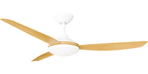 Condor 52 DC Ceiling Fan White with Bamboo Blades and LED Light