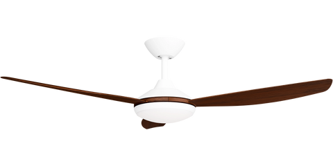 Condor 52 DC Ceiling Fan White with Koa Blades and LED Light