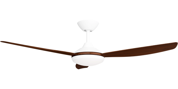 Condor 52 DC Ceiling Fan White with Koa Blades and LED Light