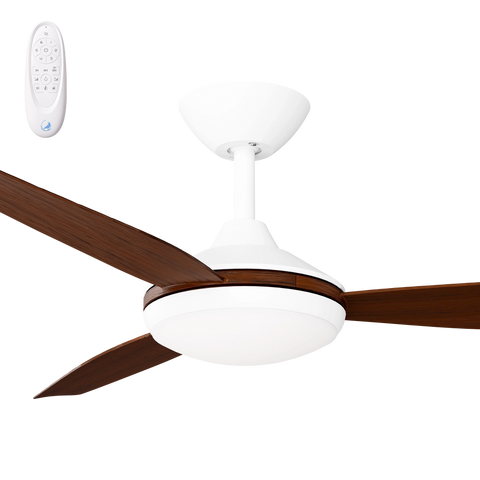 Condor 52 DC Ceiling Fan White with Koa Blades and LED Light