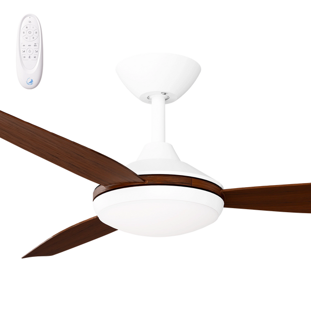 Condor 52 DC Ceiling Fan White with Koa Blades and LED Light