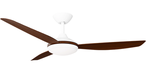 Condor 52 DC Ceiling Fan White with Koa Blades and LED Light