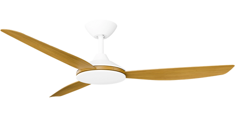 Condor 52 DC Ceiling Fan White with Teak Blades