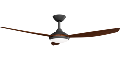 Condor 56 DC Ceiling Fan Black with Koa Blades and LED Light