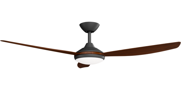 Condor 56 DC Ceiling Fan Black with Koa Blades and LED Light