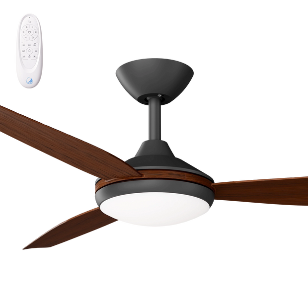 Condor 56 DC Ceiling Fan Black with Koa Blades and LED Light